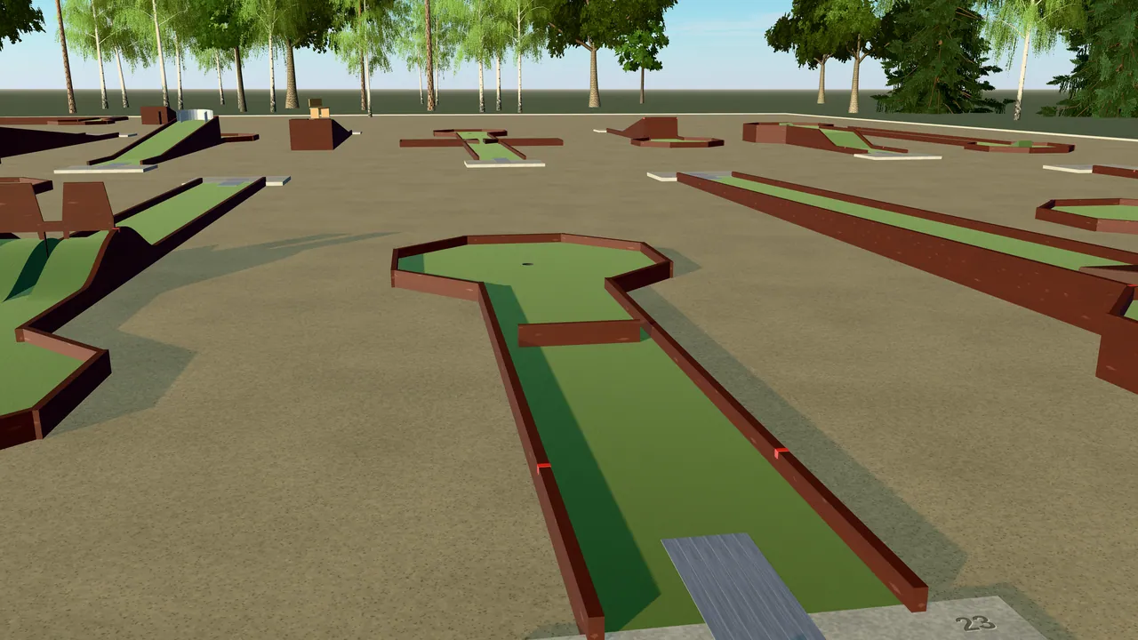 Sidspel — bantypen byggd i spelets 3D-scen